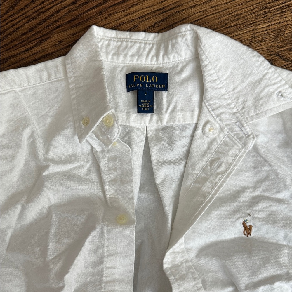 Polo by Ralph Lauren White Button-Down Oxford Shirt - Picture 2 of 2